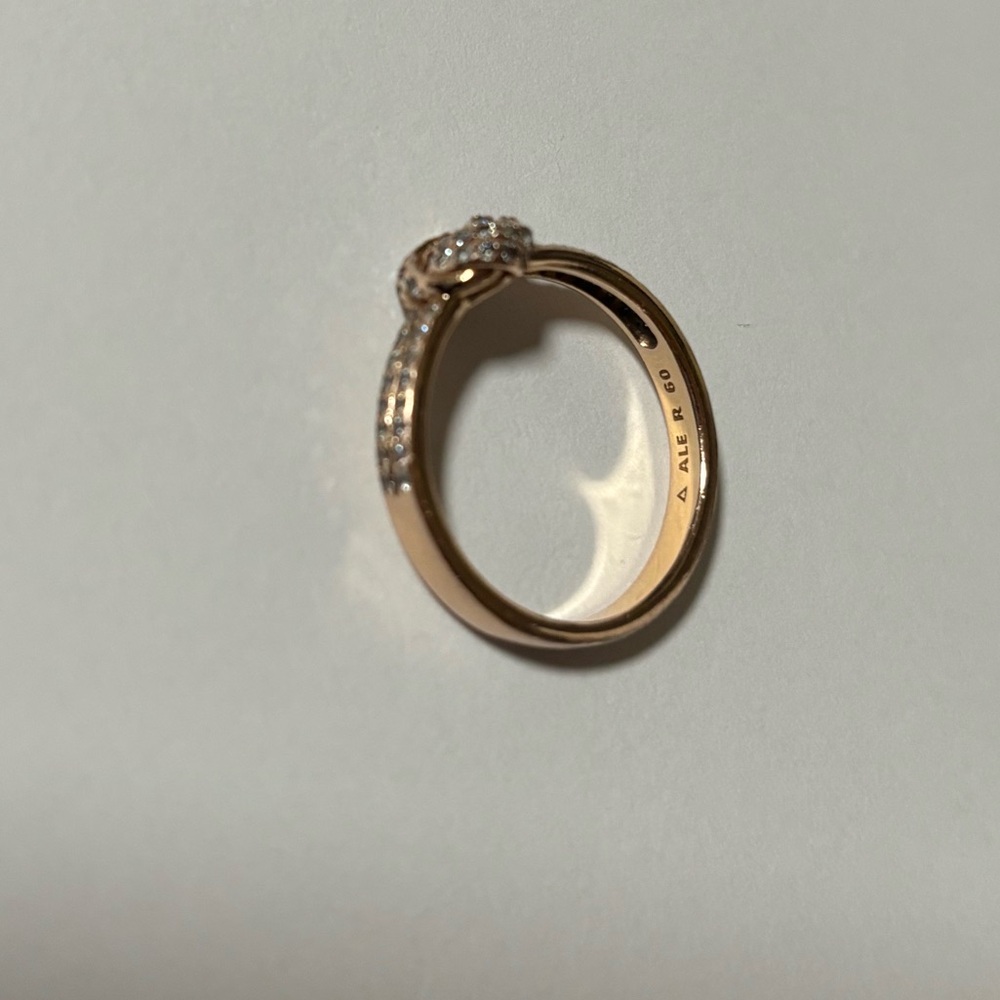 PANDORA rose gold love knot ring size 9
